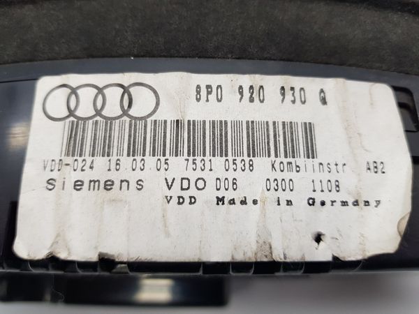 Velocímetro/Instrumentos Y Relojes Audi A3 8P 8P0920930Q 110080297011 225657