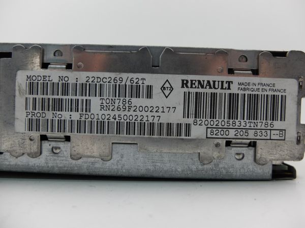 Radio Tuner Renault 8200205833 --B 22DC269/62T 2216