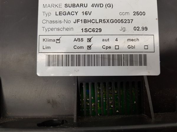 Controles Calefacción Subaru Legacy 3 72311AE080 2N43034700
