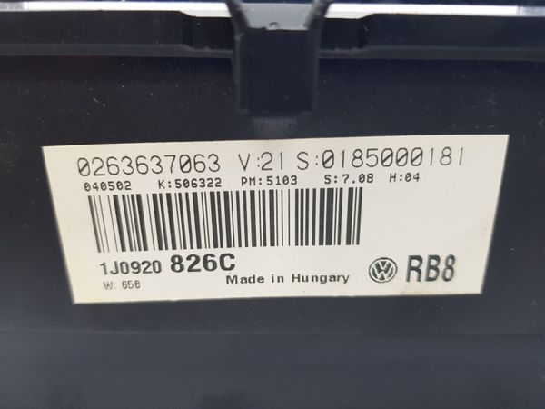 Velocímetro/Instrumentos Y Relojes VW Golf MK4 1J0920826C 0263637063 26101
