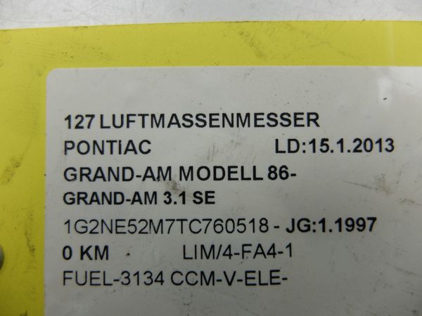 Caudalímetro De Aire Pontiac Grand Am 3.1 V6