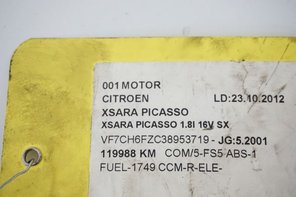 Motor De Gasolina 1,8 16v 6FZ 10LT05 Citroen Xsara Picasso Peugeot 120 000 km
