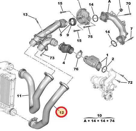 Tubería De Aire Inferior Original Citroen Peugeot C3 C4 308 5008 9820100680