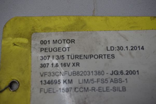 Motor De Gasolina 1,6 16v NFU 10FX2F Citroen Peugeot 307 135000km 1023