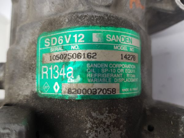 Compresor Aire Acondicionado SD6V12 1427B 8200037058 Sanden Renault 7191