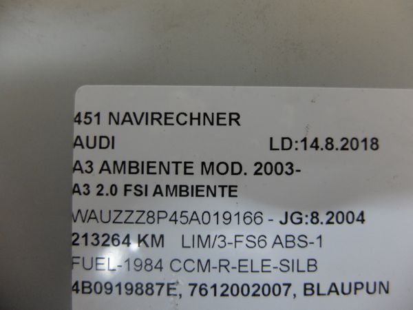 Navegación Audi 4B0919887E 7612002007 Blaupunkt 1050