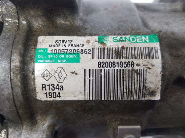 Compresor Aire Acondicionado Renault Clio 3 Twingo 2 8200819568 1.2 16V Sanden