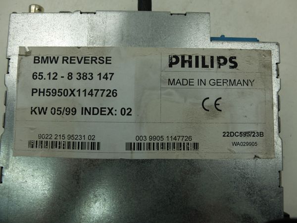 Radio Casete  BMW 3 6512 8383147 22DC595/23B Reverse Philips