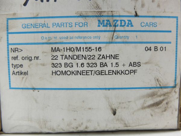Palier Junta Articulada  Mazda 323 MX-3 MA-1H0/M155-16