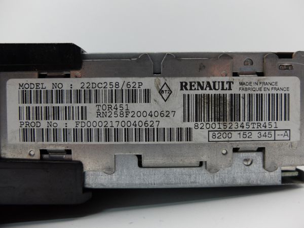 Radio Casete Renault Scenic 8200152345 22DC258/62P 8557